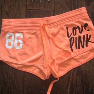 Victoria Secret PINK neon orange shorts